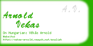 arnold vekas business card