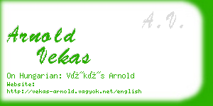 arnold vekas business card